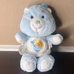 Vintage 1980s Care Bears Baby Tugs Bear Plush 11 Inch Kenner Blue Bear Toy